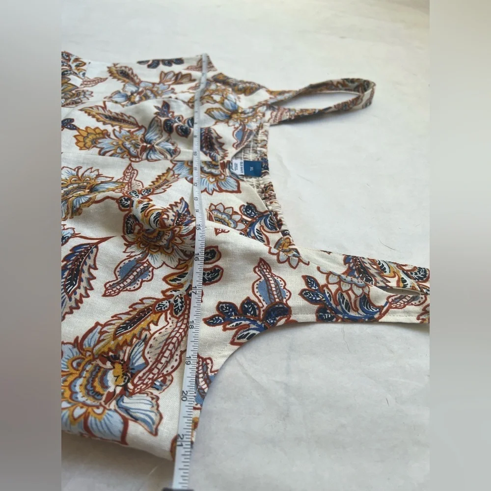 Old Navy Women's Fit & Flare Linen Blend Midi Cami Dress Floral print Size XL - Picture 6 of 8